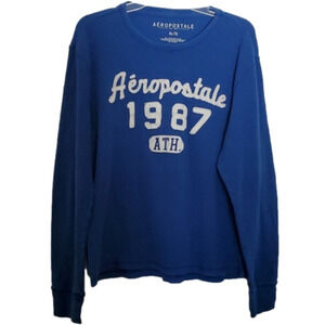 Aeropostale Mens Blue Long Sleeve Shirt Size XL
